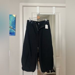 Black Low Waist Cargo Pants
